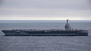 USS Gerald R. Ford (CVN 78) conducts flight operations in the Atlantic ...