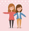 Diseño de amistad de dibujos animados de chicas. | Vector Premium
