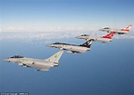Nine RAF Typhoon jets fly in formation to celebrate British aviation ...