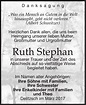 Traueranzeigen von Ruth Stephan | trauer-anzeigen.de