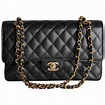 Chanel 2.55 Caviar Medium Classic Double Flap Bag - black/gold For Sale ...