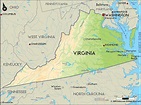 Geographical Map of Virginia and Virginia Geographical Maps