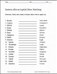 East Africa Capitals Matching Worksheet | Student Handouts