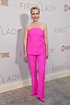 Gillian Anderson is Pretty in Pink With Geometric Heels at ‘The First ...