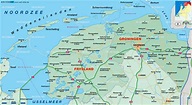 Karte von Groningen, Friesland (Region in Niederlande) | Welt-Atlas.de