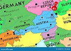 Áustria, Viena - Capital, Fixado No Mapa Político Ilustração Stock ...
