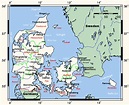 Landkarte Dänemark (Übersichtskarte) : Weltkarte.com - Karten und ...