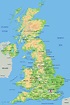 Hoch Detaillierte Physische Karte Des Vereinigten Königreichs Stock ...