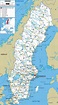 Suécia cidades mapa - Suécia mapa com as cidades (Norte da Europa - Europa)