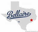 Map of Bellaire, TX, Texas