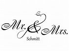 Wandtattoo Mr. & Mrs. frisch verheiratet bei Homesticker.de
