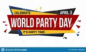 World Party Day Banner Design Stock Vector - Illustration of holidays ...