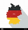 Alemania mapa con el icono de la bandera nacional, tipo plano Imagen ...