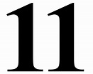 "Number 11 in Black Times New Roman Serif Font Typeface Sticker ...