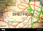 Close up of the map of Sheffield England Stock Photo - Alamy