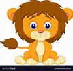 Baby lion cartoon sitting Royalty Free Vector Image