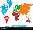World map with continents Royalty Free Vector Image