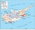 Mapa das cidades de Chipre: principais cidades e capital de Chipre