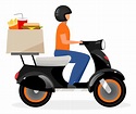 Fast food delivery courier flat vector illustration. Deliveryman ...