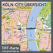 Stadtplan Köln-City für Print/Drucksachen/Flyer mit Sehenswürdigkeiten