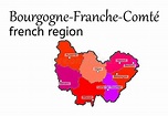 Mappa Di Regione Francese Della Borgogna-Franche-Comte Illustrazione ...