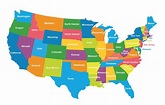 Map of USA regions: political and state map of USA