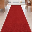 Amazon.com: Kapaqua RED Solid Plain Rubber Backed Non-Slip Hallway ...