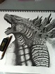 Godzilla in pencil drawing. | Kaiju art, Godzilla tattoo, Kaiju monsters