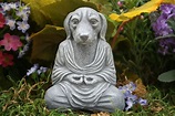 Dog Buddha Meditating Mongrel Zen Garden Statue