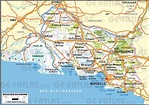 Carte des Bouches-du-Rhône - Communes, Détaillée, relief, routes...
