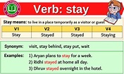 Stay Verb Forms - Past Tense, Past Participle & V1V2V3 » Onlymyenglish.com