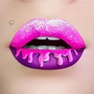 Hot Pink and Purple Ice Cream Inspired Lip Art With Glitter. # ...