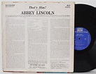 Abbey Lincoln LP “That’s Him!” ~ Riverside 12-251 ~ DG Mono ~ Kenny ...