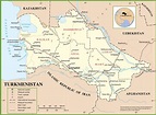 Large detailed political map of Turkmenistan