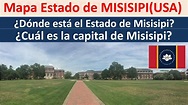 Mapa de Misisipi Estados Unidos. Capital de Misisipi. Donde esta ...