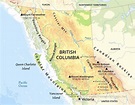 Physical map of British Columbia