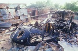 The wreckage of a Sikorsky UH-60 sits in Mogadishu, Somalia on Oct. 14 ...