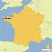 StepMap - Karte Frankreich Brest - Landkarte für Deutschland