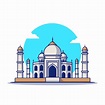 Premium Vector | Taj mahal cartoon icon illustration. famous building ...