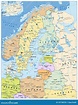 Mapa Político De Europa Del Norte Ilustración del Vector - Ilustración ...