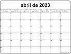 abril de 2023 calendario grátis em português | Calendario abril