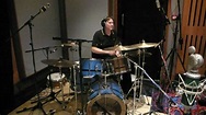 Damon Reece recording drums in Massive Attack's studio during the ...
