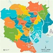 Tokyo, quartier de la carte - carte de Tokyo quartiers (Kantō - Japon)