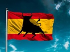 Achetez le drapeau de Espagne avec taureau - Acheterdrapeaux.com