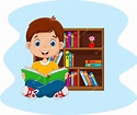 Niño leyendo un libro | Vector Premium