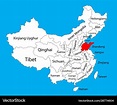 Shandong province map china map Royalty Free Vector Image