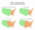 USA East - West division, 4 methods | Map, American history timeline ...
