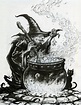 Witch and the Cauldron - Etsy New Zealand | Рисунки, Иллюстрации рук ...
