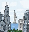 Ilustração Vetorial De Fundo Dos Desenhos Animados De Nova York ...