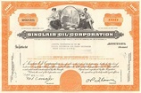 Sinclair Oil Corporation stock certificate 1960's